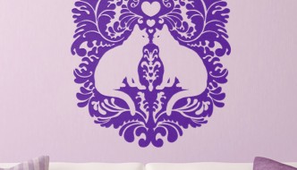 damask cats wall decal