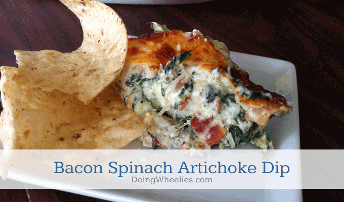 The Best Bacon Spinach Artichoke Dip